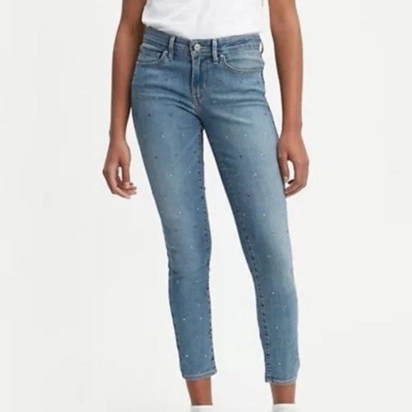 Levi Rhinestone Skinny Jeans Size 26 - Picture 9 of 10